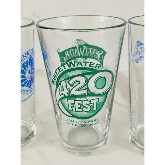 Sweetwater Brewing Company Pint Beer Clear Glass 16oz Drinkware 5 1/2" x2 - Picture 8 of 14